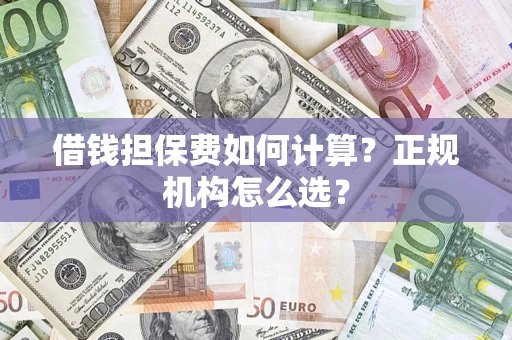 济南借钱担保费如何计算？正规机构怎么选？
