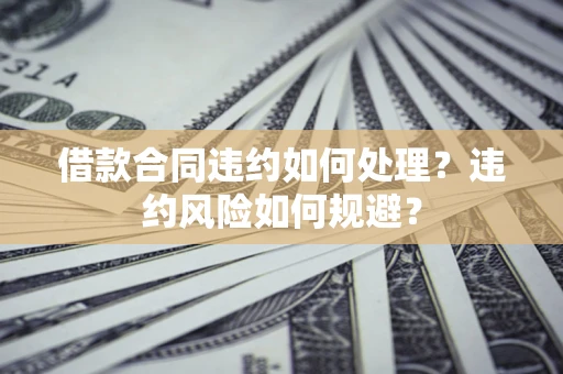 济南借款合同违约如何处理？违约风险如何规避？